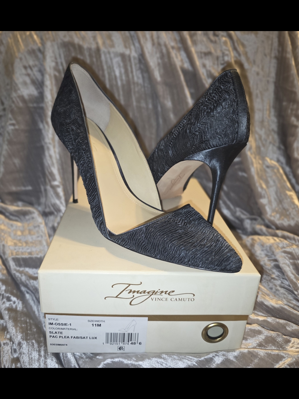 Vince Camuto Imagine Slate Textured Pointed-Toe Stilettos